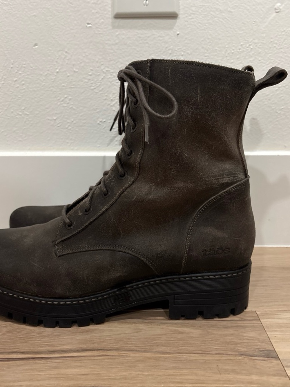 Taos Boot Camp Charcoal Grey Leather Combat Boots Sz 41 US 10-10.5 - Picture 5 of 8